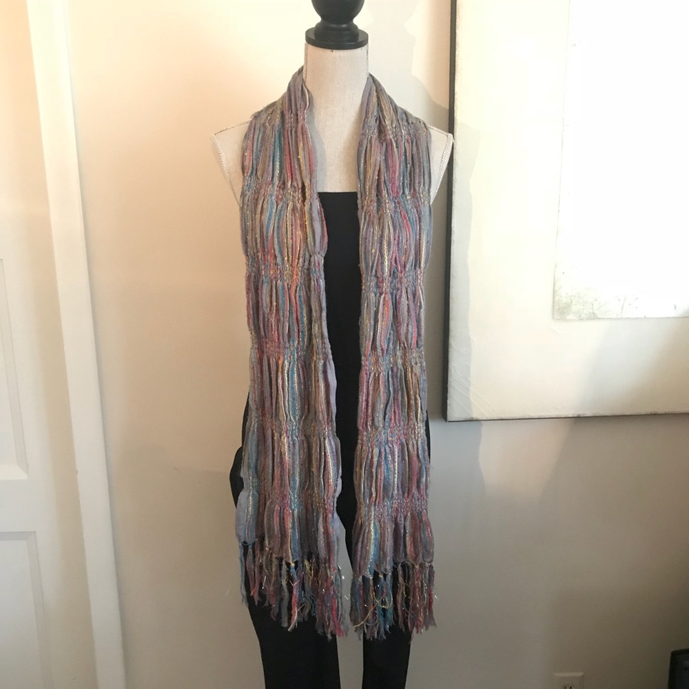 Colorful w/ metallic weaved in scarf